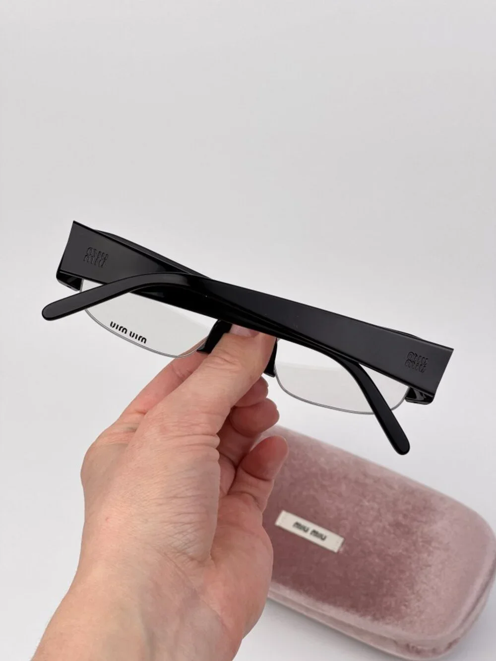 Miu Miu Women’s Eyeglasses Black Rectangle Frames MUB07S 16K08N NEW